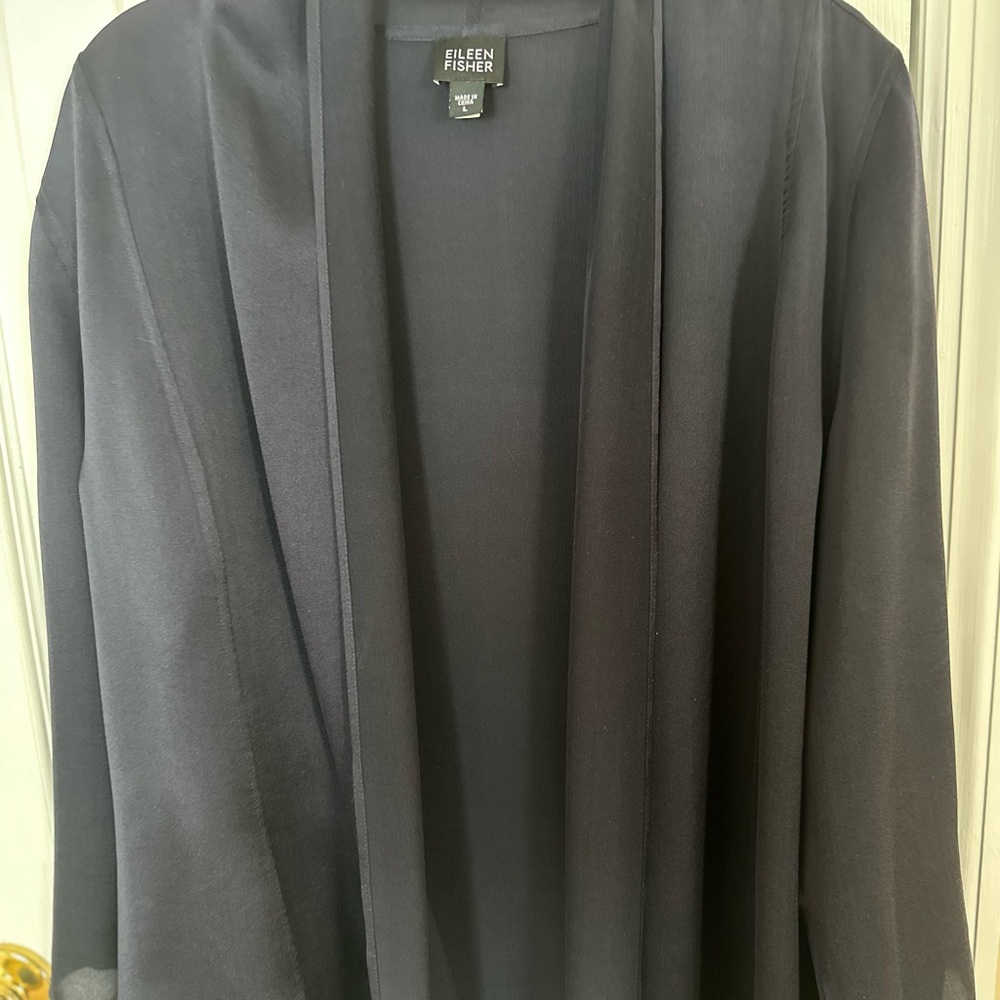 Eileen Fisher Dark Navy (ink) Silk Jacket CLEARANCE